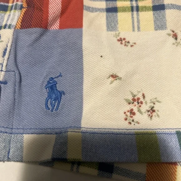 Polo Ralph Lauren Girls M Shorts Patchwork  Multicolor Shorts Sz 8-10 - Picture 2 of 6